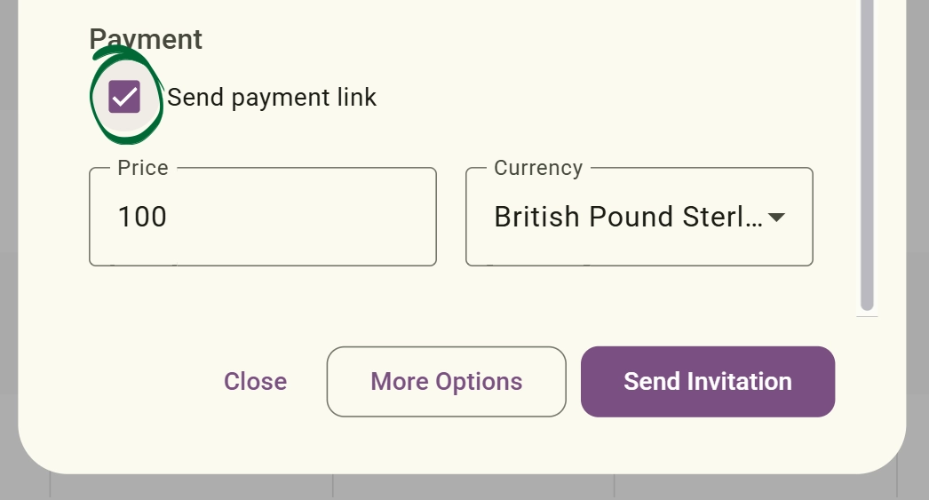 Enable Payment & Confirm Pricing Screenshot